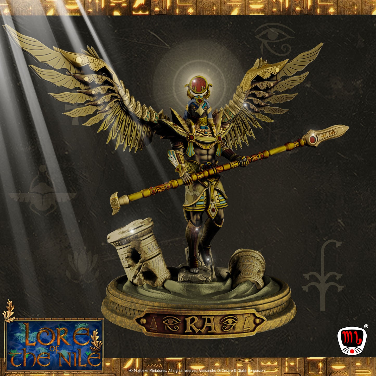 Mojibake - Lore of the Nile - Ra, God of the Sun - 120mm Pin Up/Figure/Model/Diorama - Helios3DPrinting