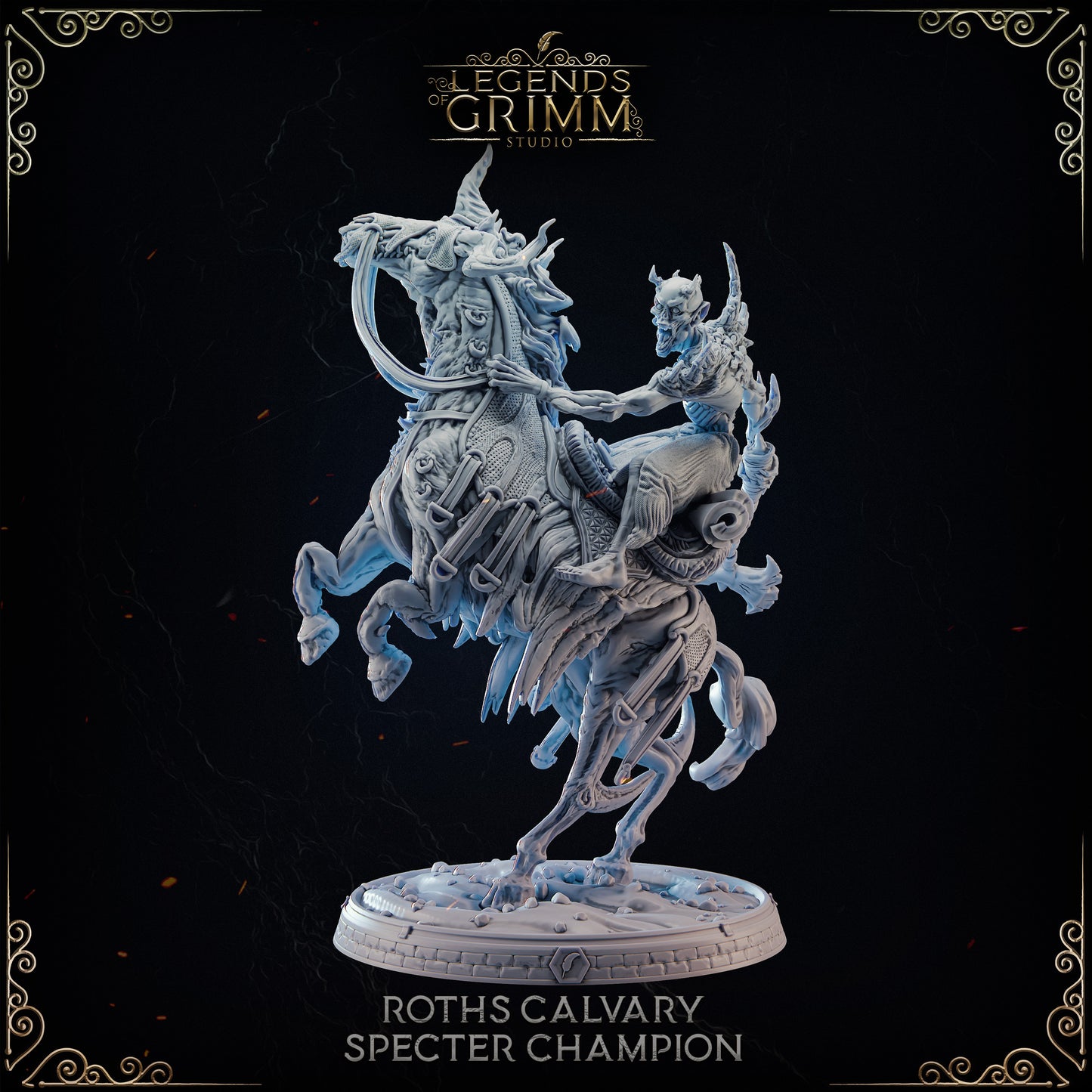Grimm Legends - Spectral Lair - Undead Rider 2 - DnD/TTRPG Figure/Miniature