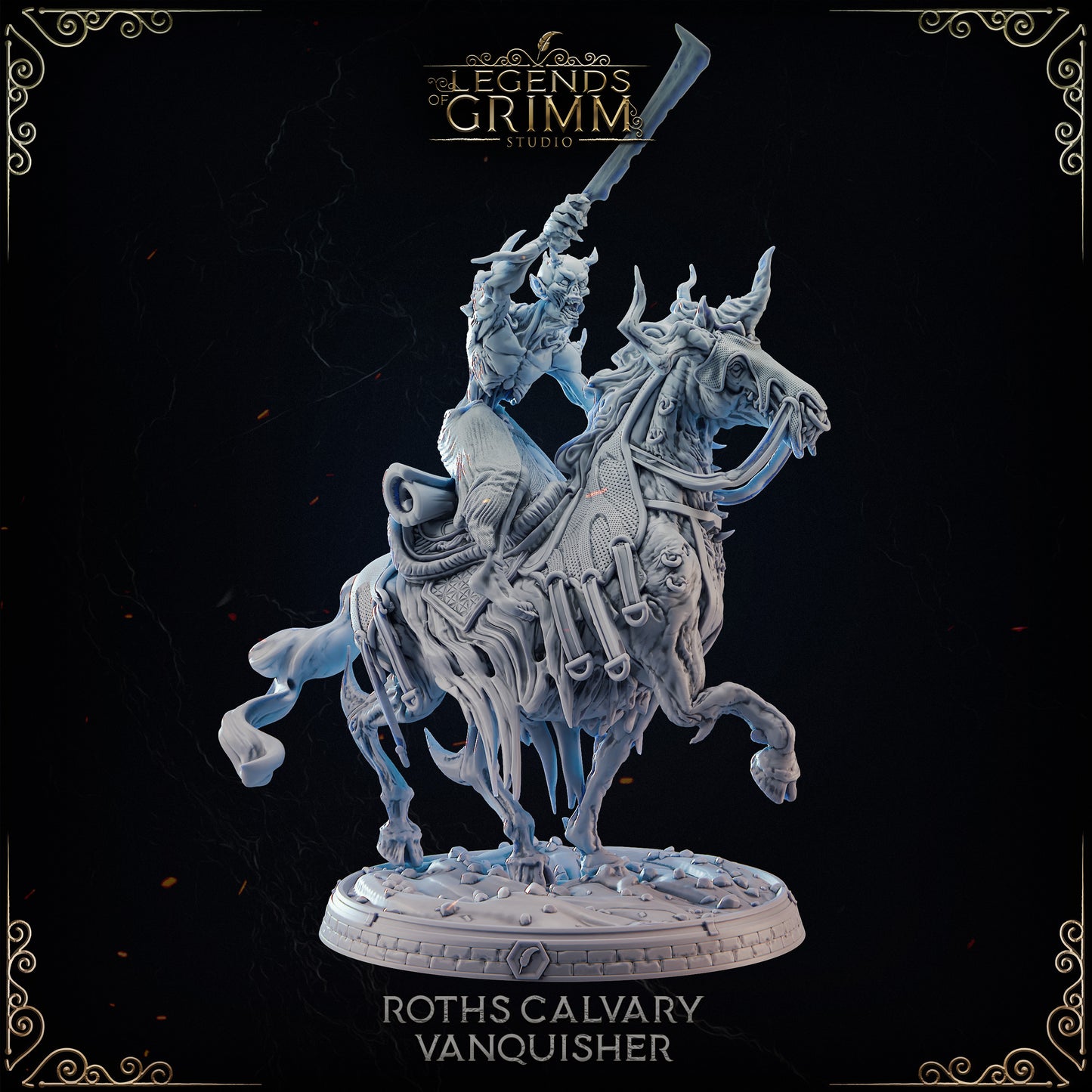 Grimm Legends - Spectral Lair - Undead Rider 1 - DnD/TTRPG Figure/Miniature