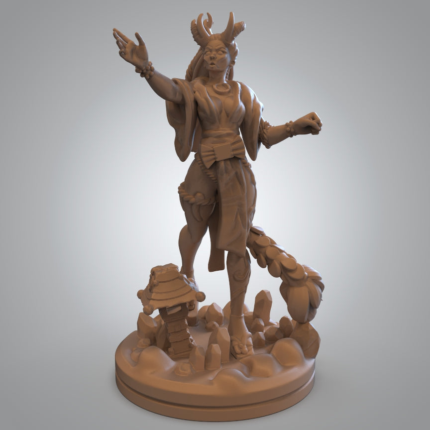 Mojibake - Battle for Genbushan - Human Sorceress - 2 Poses - DnD/TTRPG Figure/Miniature - Helios3DPrinting