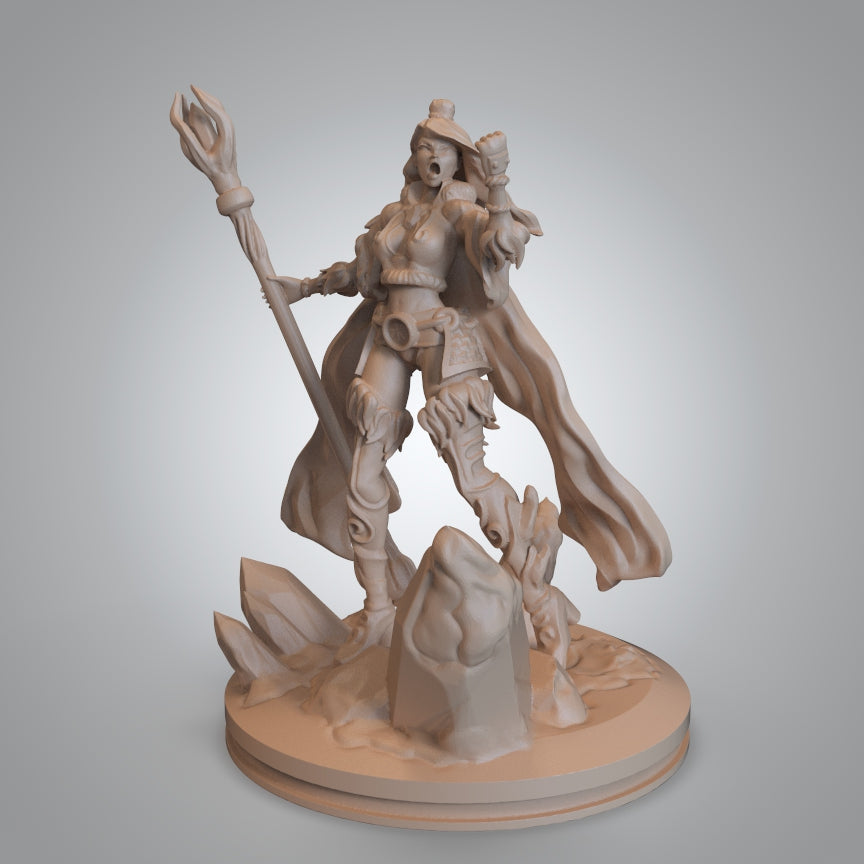 Mojibake - Battle for Genbushan - Human Wizard - 2 Poses - DnD/TTRPG Figure/Miniature - Helios3DPrinting