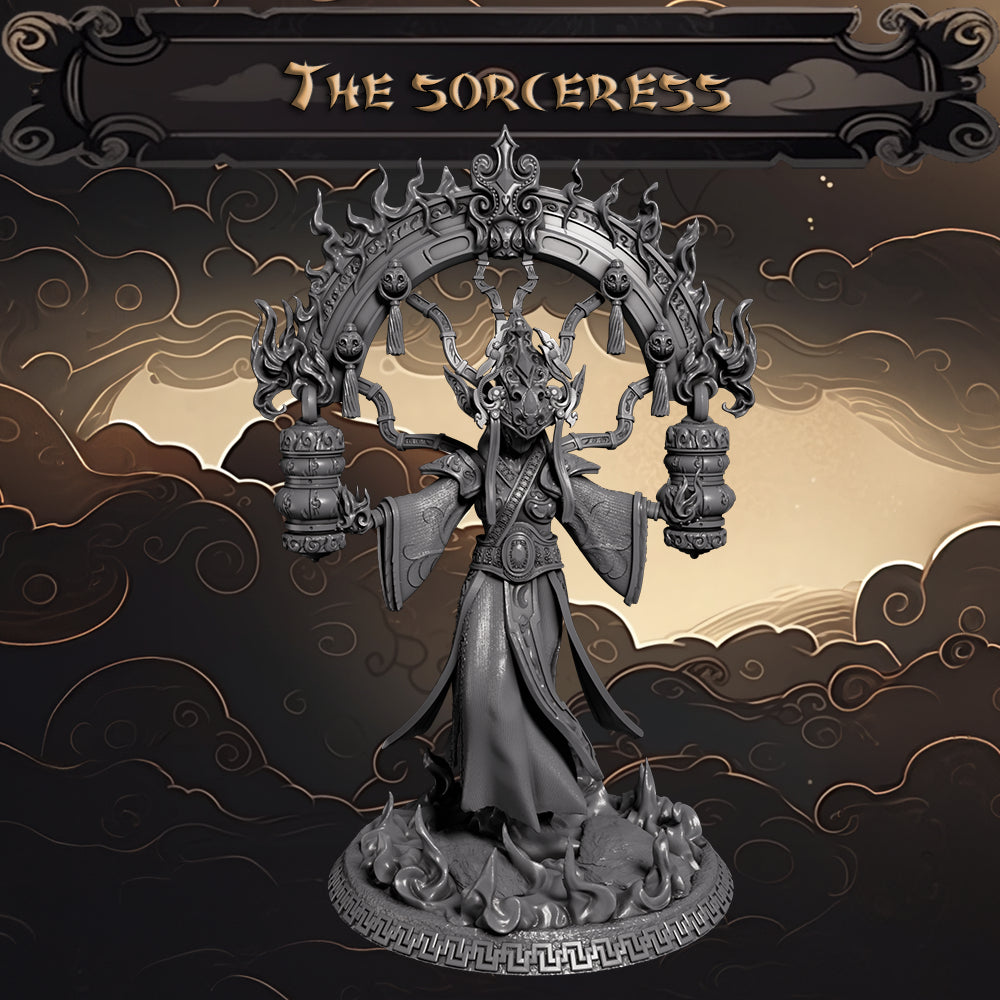 Mojibake - Battle for Xiuyu - Shadow Elemental Sorceress - DnD/TTRPG Figure/Miniature - Helios3DPrinting