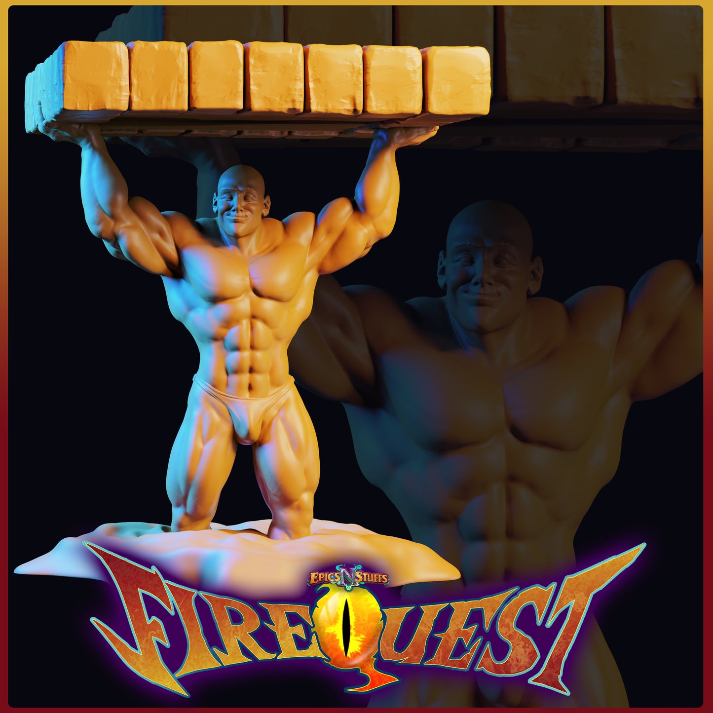 Lance Wilkinson - Fire Quest - Strongman - 32/100mm DnD/TTRPG Figure/Miniature