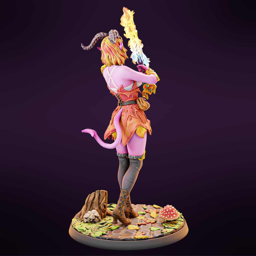 Miniatures Cave - Jwala the Pyschotic Tiefling - 4 Poses - 75/100mm Pin Up/Figure/Model/Diorama