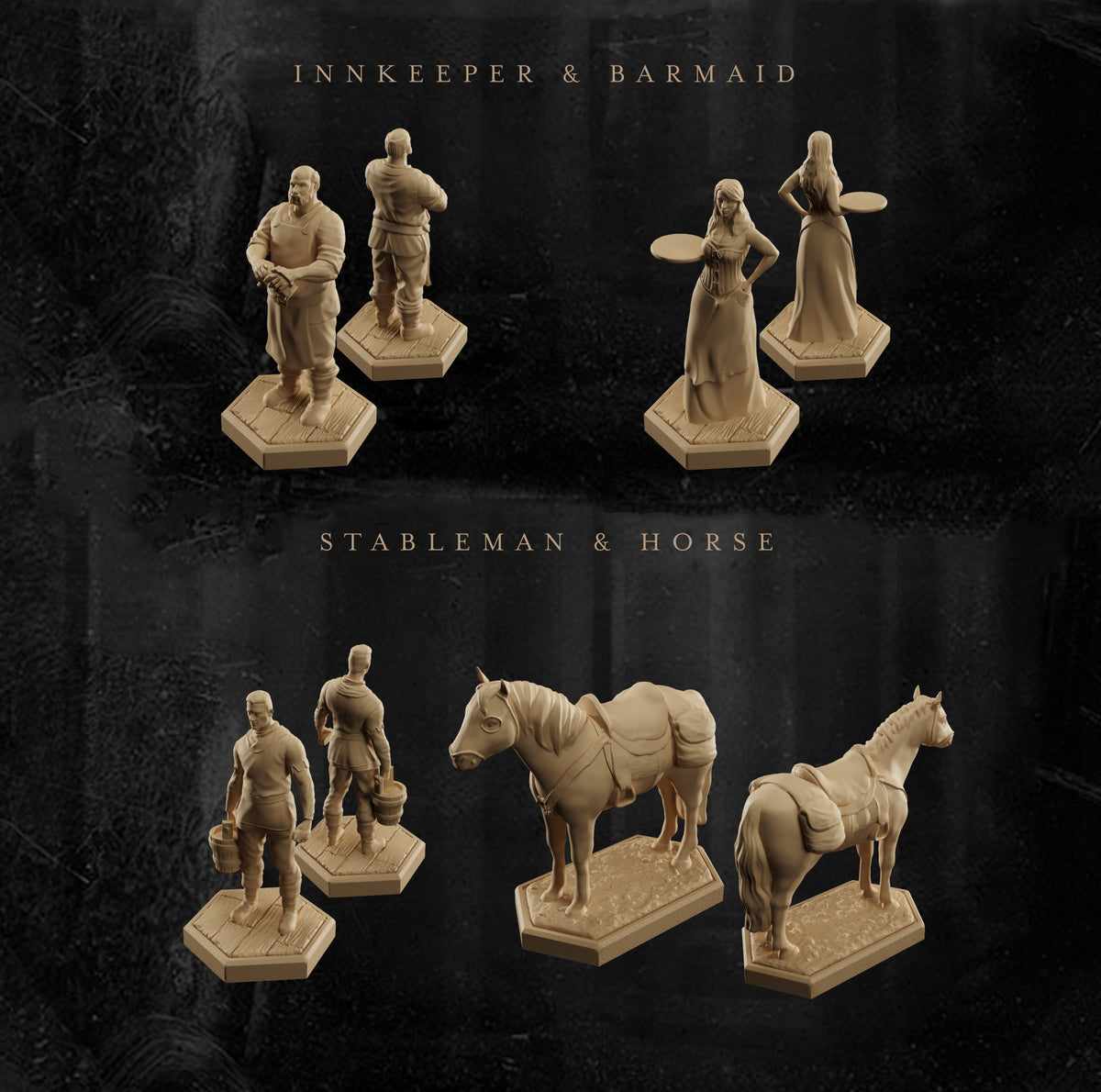 Skadi Studios - Helmsman's Shanties - Tavern Workers - DnD/TTRPG Figure/Miniature