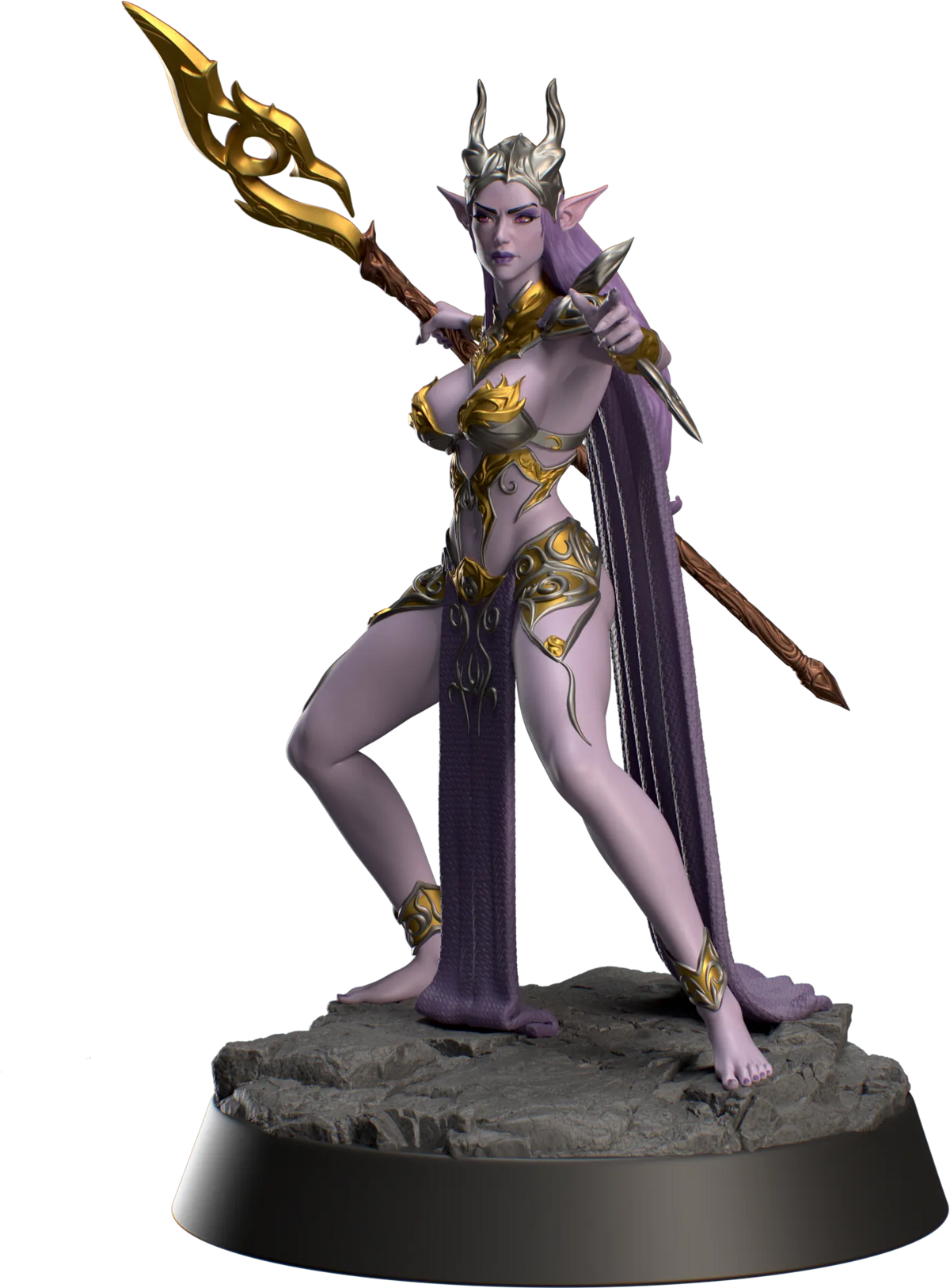 HoldMyMiniatures - Zephrya, Dark Elf #2 - 75mm Pin Up/Figure/Model/Diorama