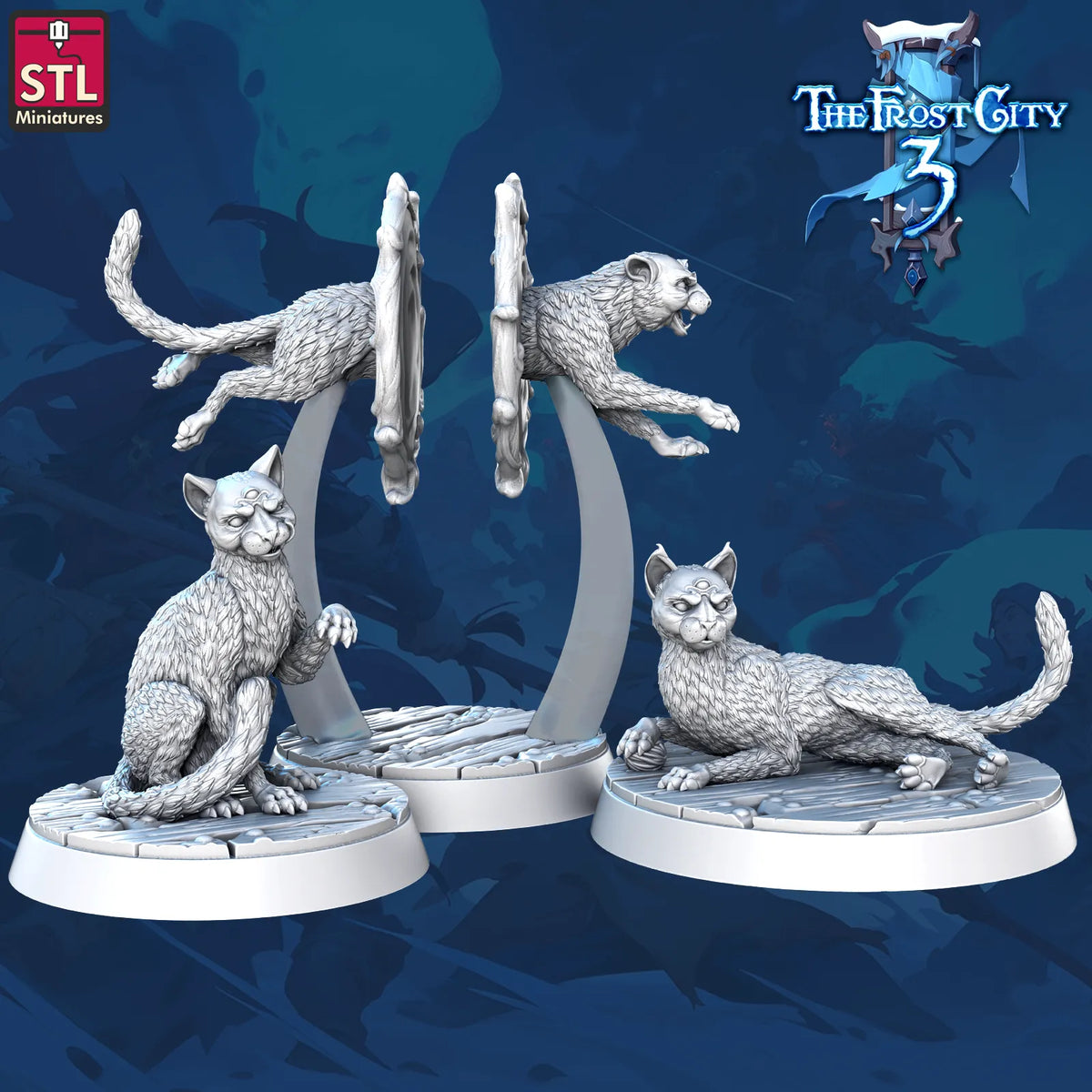 STL Miniatures - Frost City - Displacer Cat - DnD/TTRPG Figure/Miniature