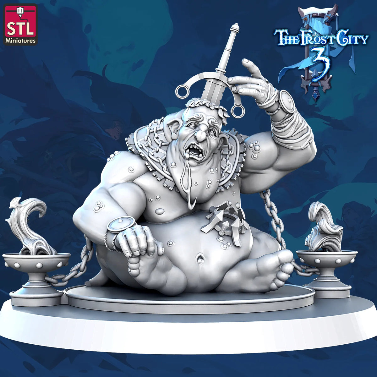 STL Miniatures - Frost City - Goblin King - DnD/TTRPG Figure/Miniature
