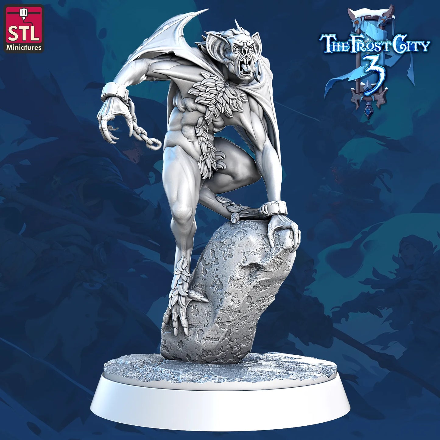 STL Miniatures - Frost City - Vampire #3 - DnD/TTRPG Figure/Miniature