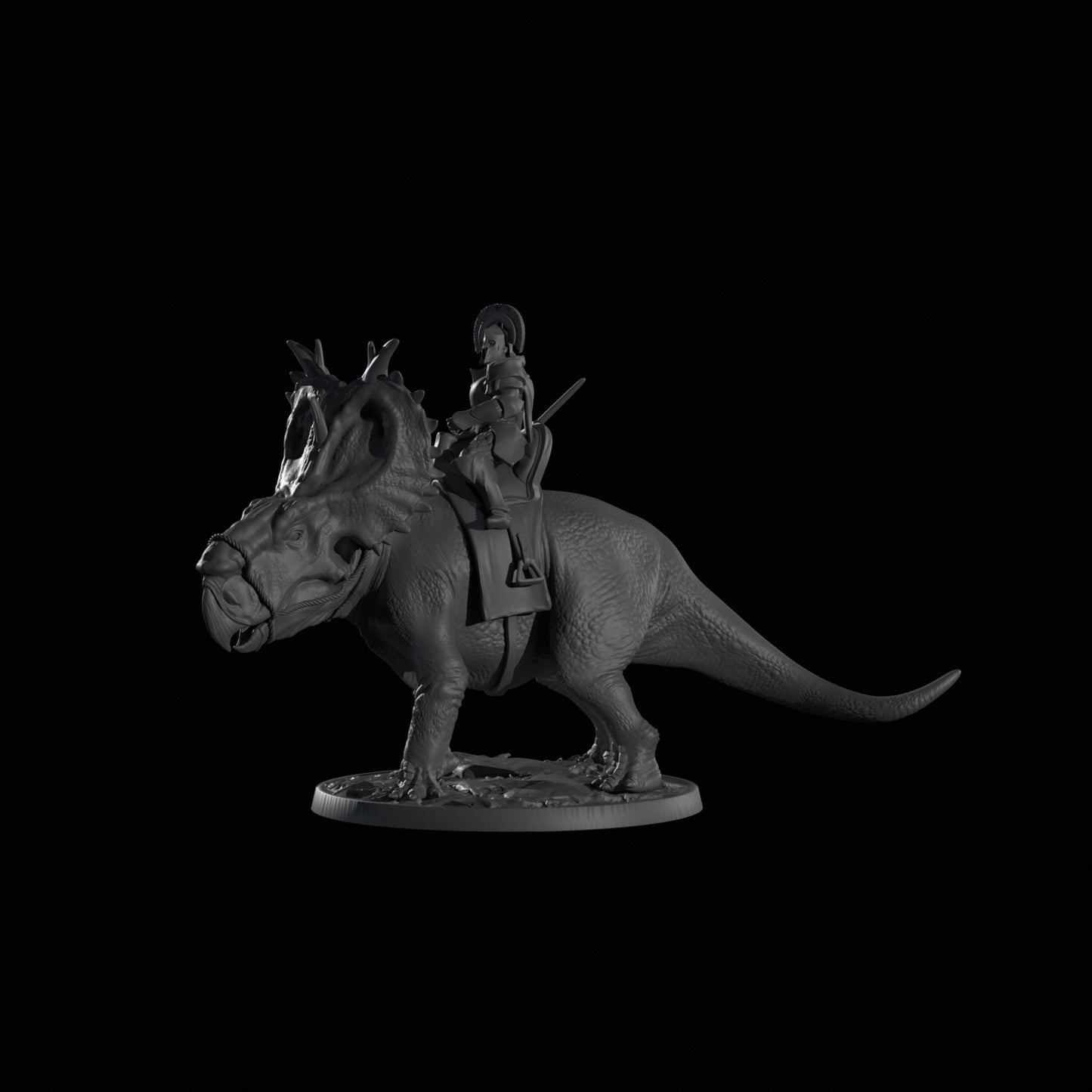 Dinoworld - Kingdoms #4 - Pachyrhinosaurus w/Rider - DnD/Pathfinder/TTRPG Figure
