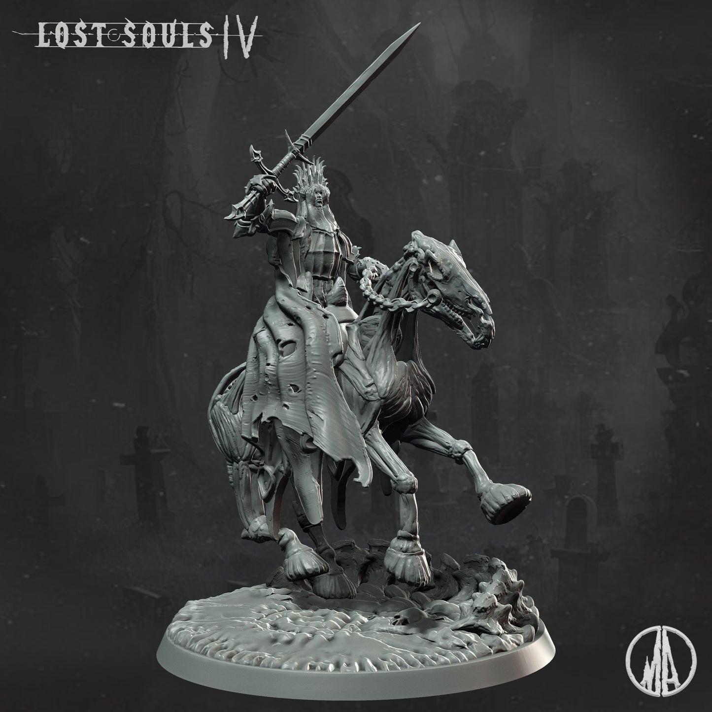 Monolith Arts - Lost Souls IV - Vengeful Haunt Rider - DnD/TTRPG Figure/Miniature