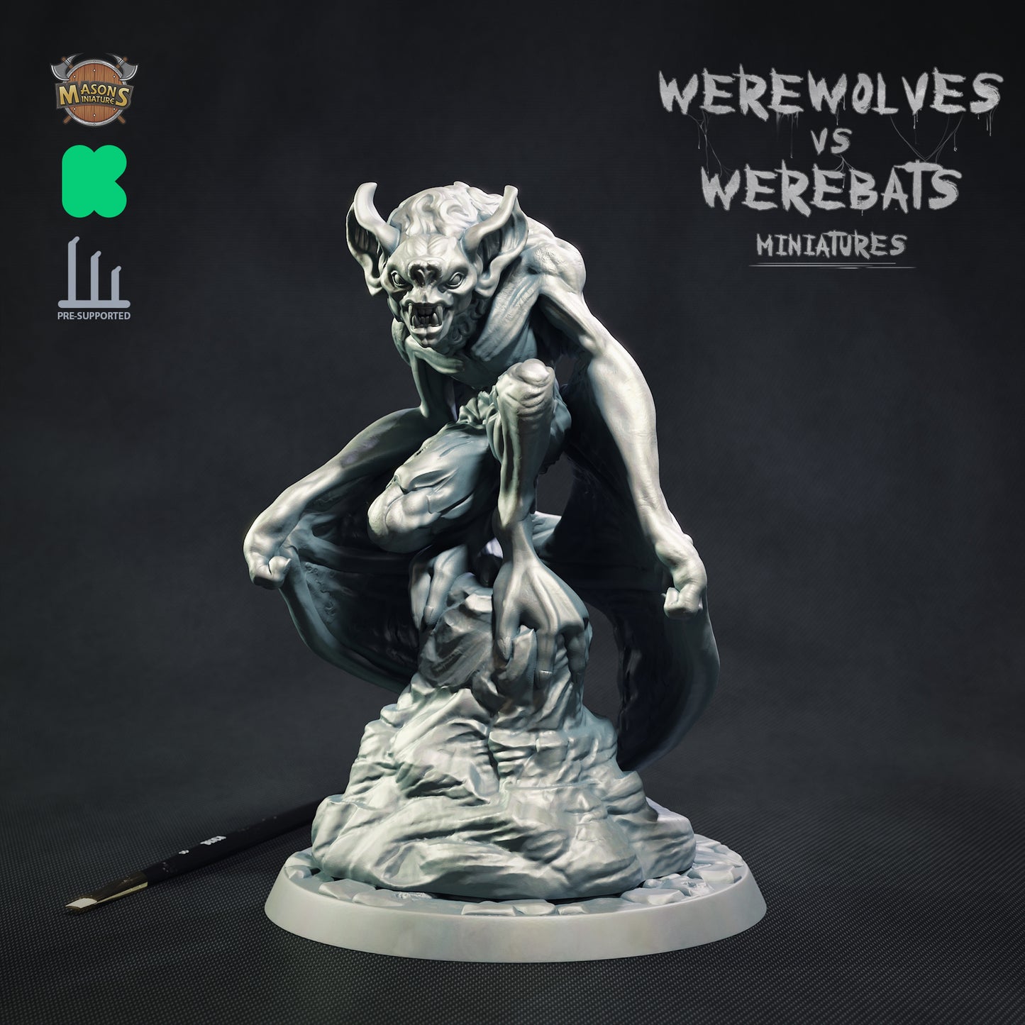 Masons Miniatures - Werebat #4 - DnD/TTRPG Figure/Miniature