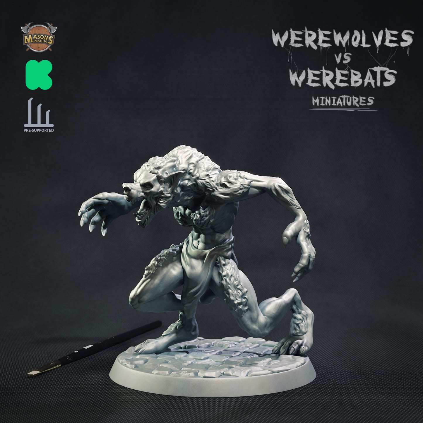 Masons Miniatures - Werewolf #3 - DnD/TTRPG Figure/Miniature