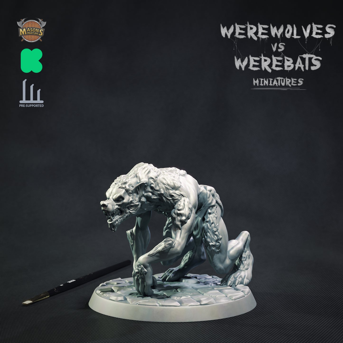 Masons Miniatures - Werewolf #5 - DnD/TTRPG Figure/Miniature