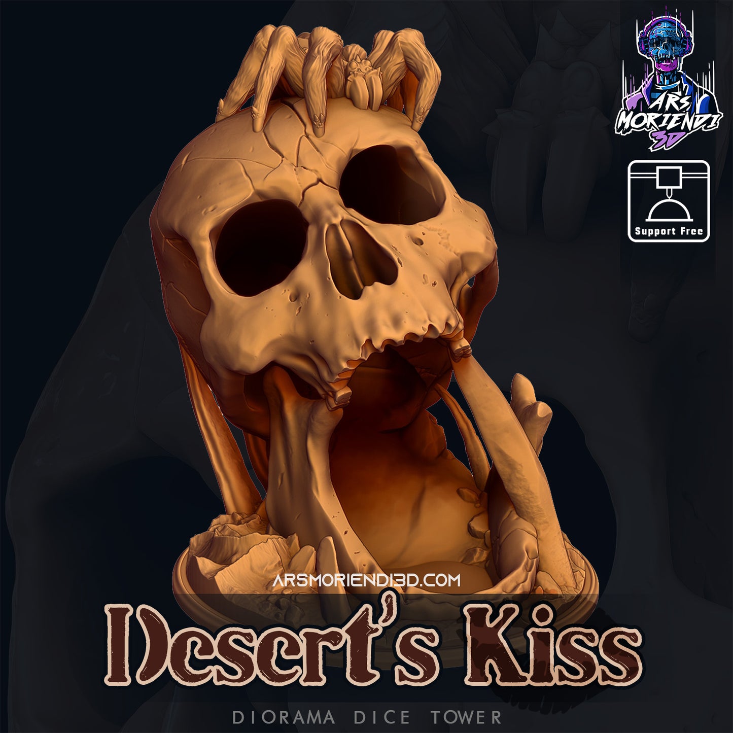 Ars Moriendi - Mythic Dice Tower - Desert's Kiss - DnD/TTRPG/Roleplaying/Wargames - Helios3DPrinting