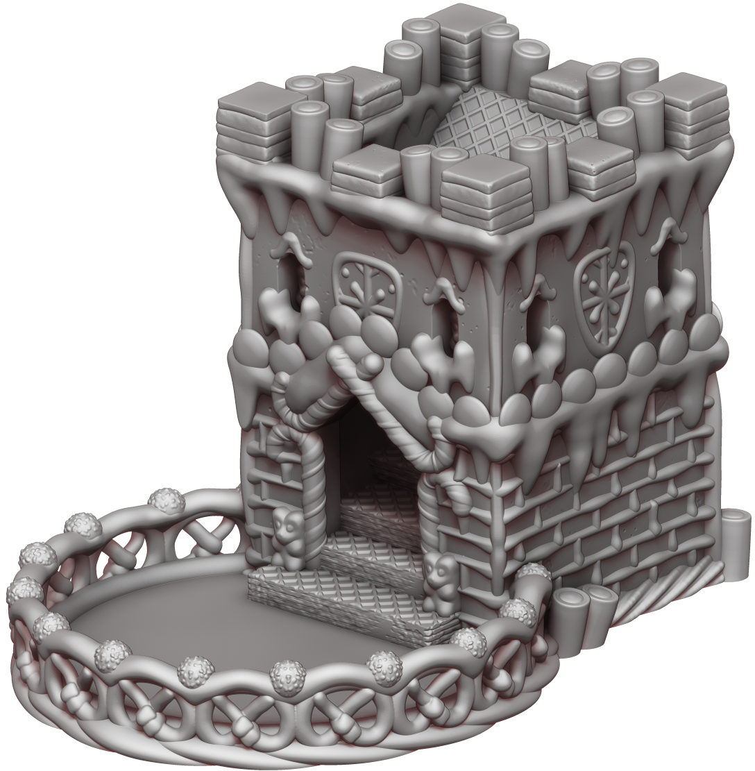 Ars Moriendi - Mythic Dice Tower - Gingerbread - DnD/TTRPG/Roleplaying/Wargames - Helios3DPrinting
