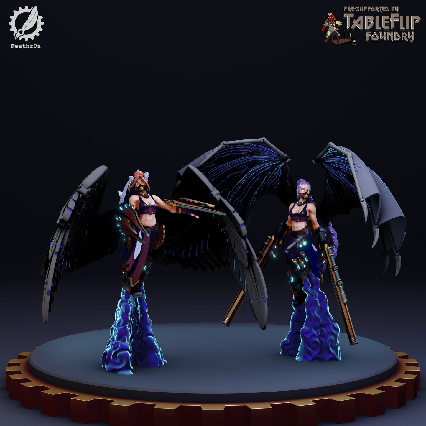 Feathr0z - Vanguard - Flying Sergeant #2 - DnD/TTRPG Figure/Miniature