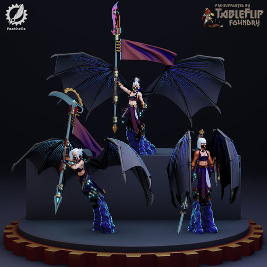 Feathr0z - Vanguard - Flying Polearm Elite - DnD/TTRPG Figure/Miniature