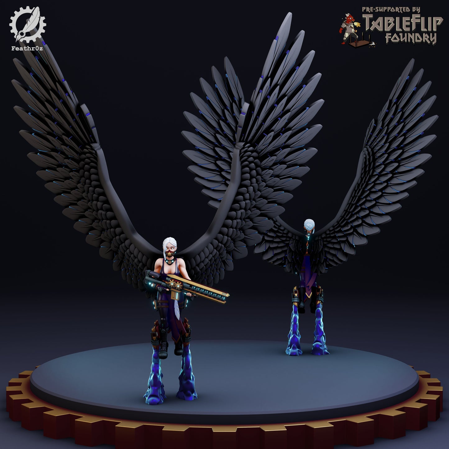 Feathr0z - Vanguard - Flying Rifle Elite - DnD/TTRPG Figure/Miniature