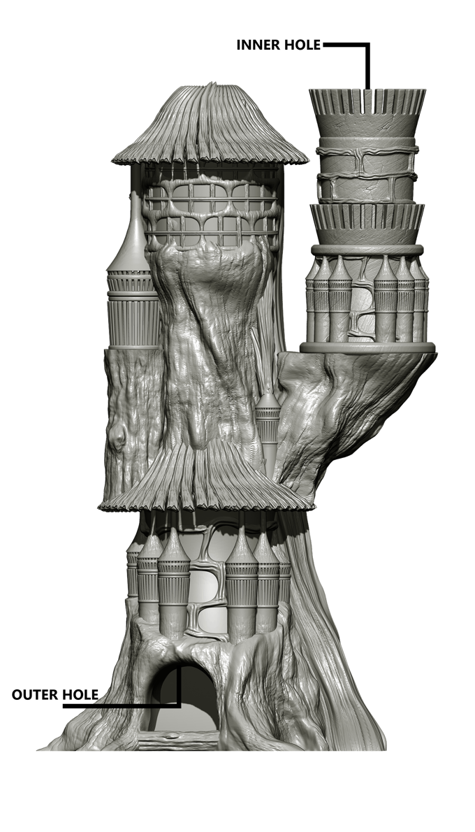 Slope3D - Forest Town Dice Tower - DnD/TTRPG/Roleplaying/Wargames