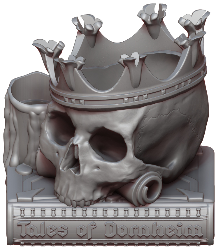 Ars Moriendi - Dice Storage - Crowned Skull - DnD/TTRPG/Roleplaying/Wargames - Helios3DPrinting