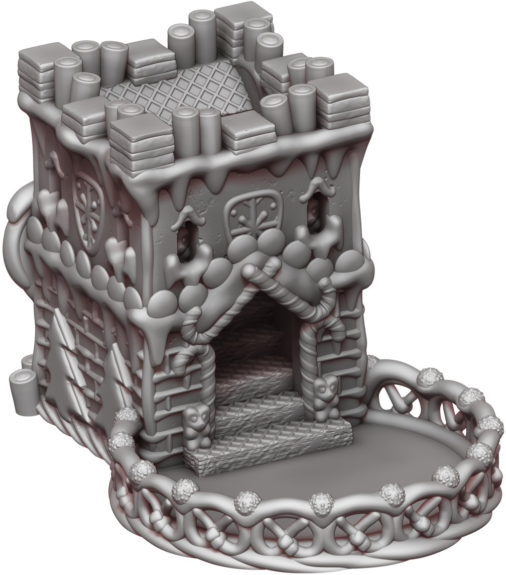 Ars Moriendi - Mythic Dice Tower - Gingerbread - DnD/TTRPG/Roleplaying/Wargames - Helios3DPrinting