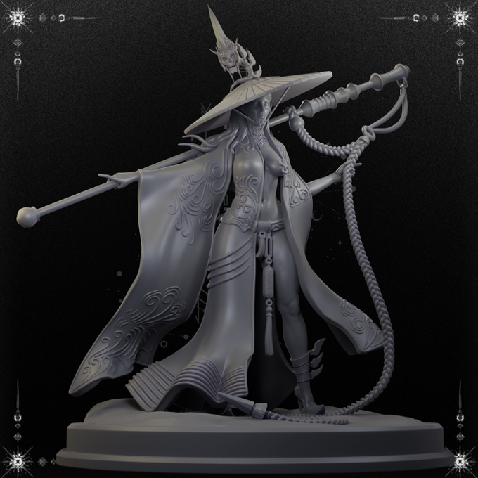 Black Fins Miniatures - Shen, Spirit of Mysticism - 75mm Pin Up/Figure/Model/Diorama