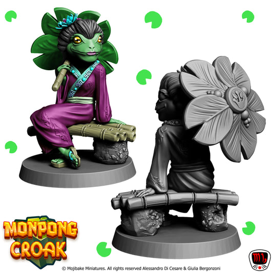 Mojibake - Monpong Croak - Tortle Geisha - DnD/TTRPG Figure/Miniature - Helios3DPrinting