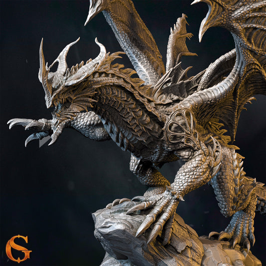 Solgoodcreations - Ancient Horned Dragon - DnD/TTRPG Figure/Miniature