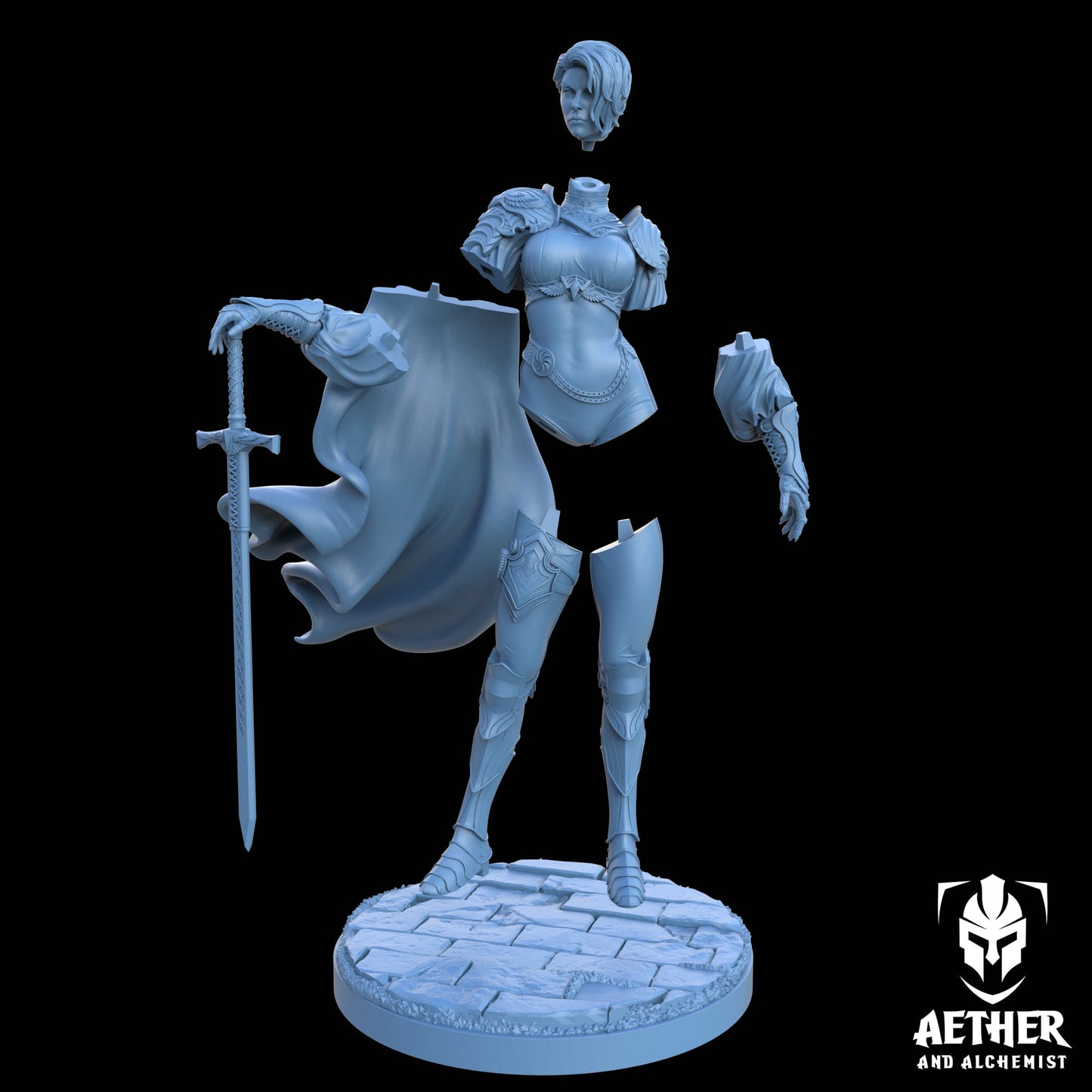 Aether & Alchemist - Selene Ironclad - 75mm Pin Up/Figure/Model/Diorama - Helios3DPrinting