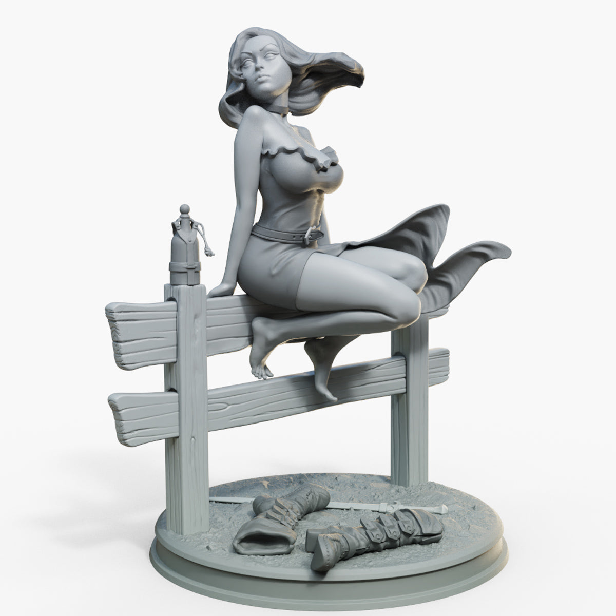Female Miniatures - Serenya - 2 Poses - 32/75/120mm Pin Up/Figure/Figurine/Diorama - Helios3DPrinting