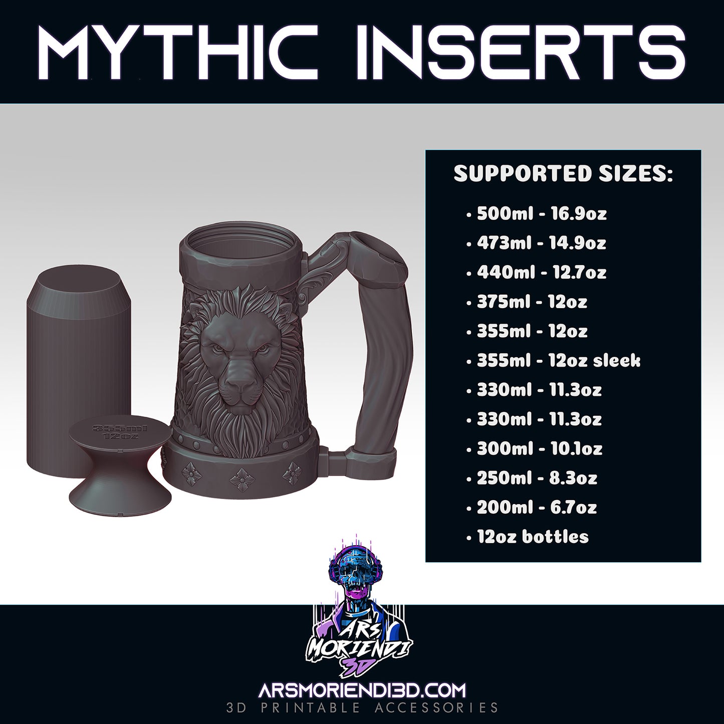 Ars Moriendi - Mythic Mugs - Can Riser - Helios3DPrinting