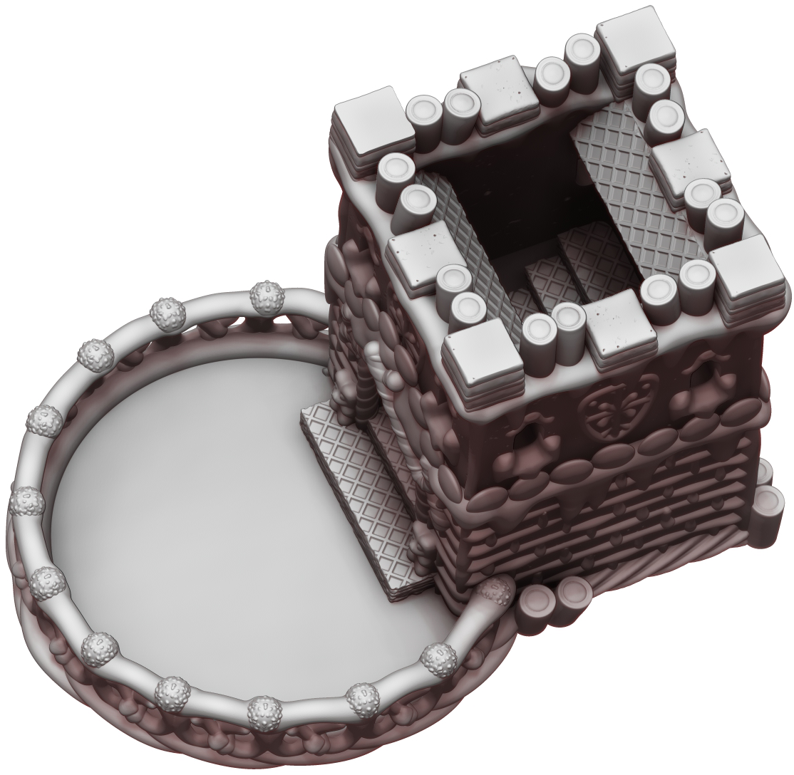 Ars Moriendi - Mythic Dice Tower - Gingerbread - DnD/TTRPG/Roleplaying/Wargames - Helios3DPrinting