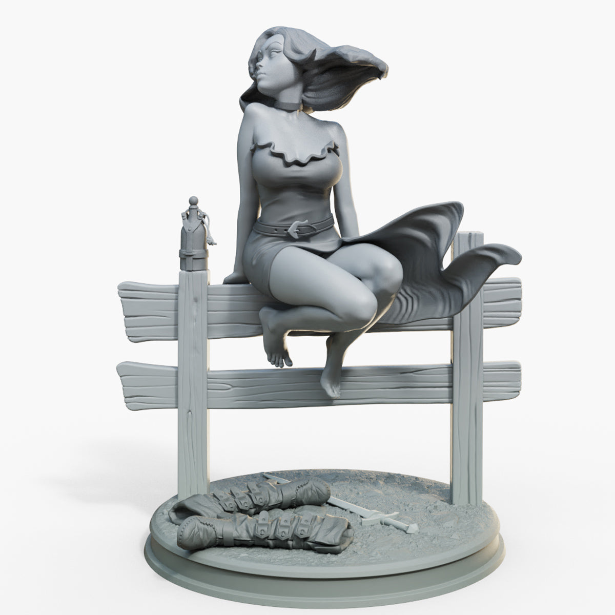 Female Miniatures - Serenya - 2 Poses - 32/75/120mm Pin Up/Figure/Figurine/Diorama - Helios3DPrinting