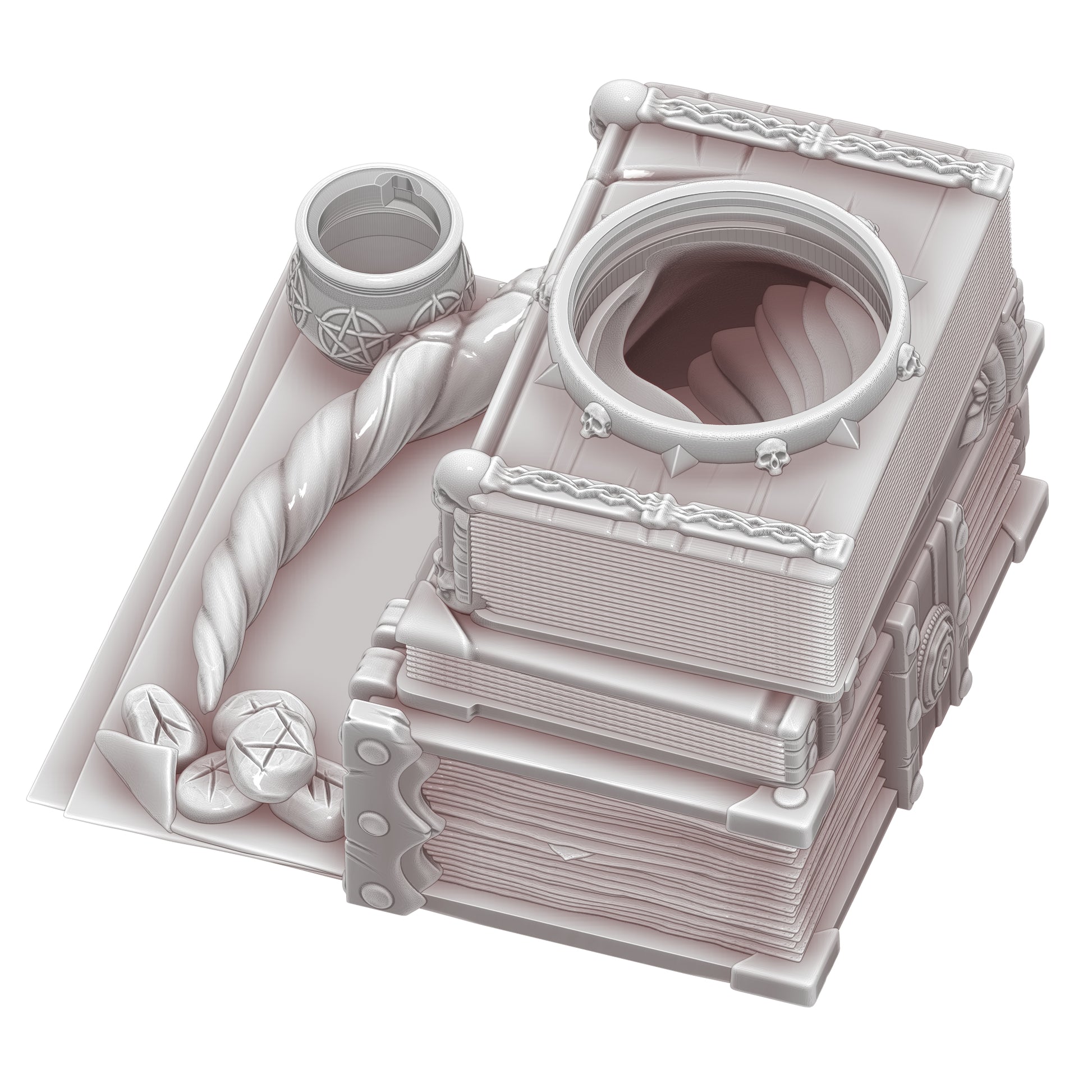 Ars Moriendi - Mythic Dice Tower - Spellbooks - DnD/TTRPG/Roleplaying/Wargames - Helios3DPrinting