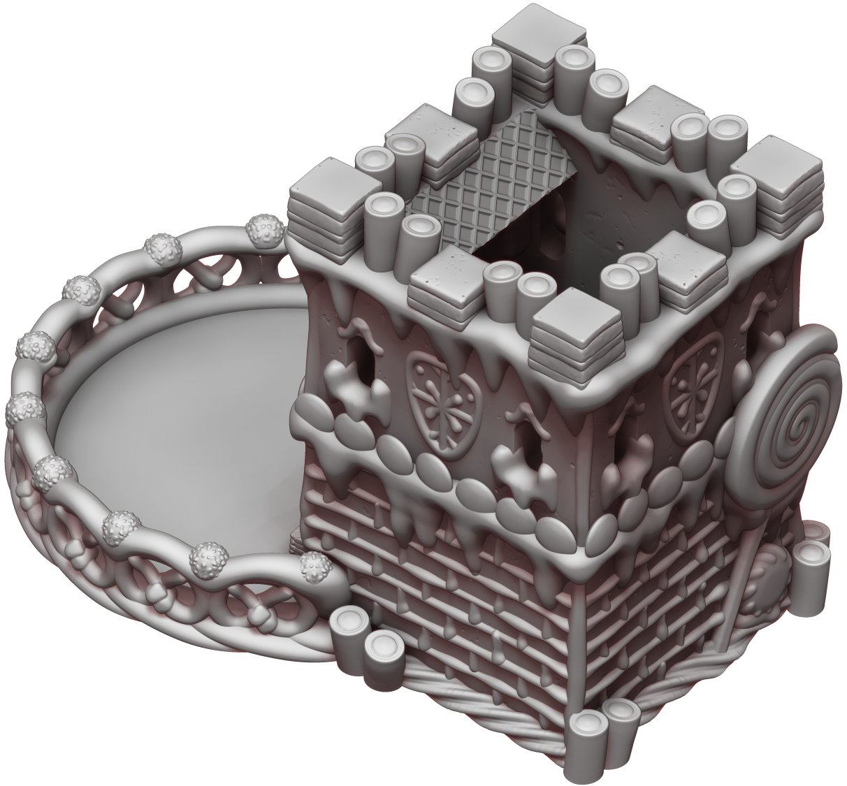 Ars Moriendi - Mythic Dice Tower - Gingerbread - DnD/TTRPG/Roleplaying/Wargames - Helios3DPrinting