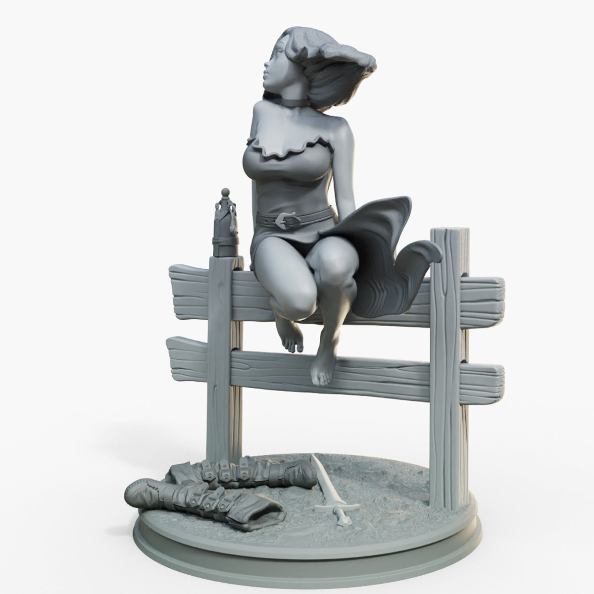 Female Miniatures - Serenya - 2 Poses - 32/75/120mm Pin Up/Figure/Figurine/Diorama - Helios3DPrinting
