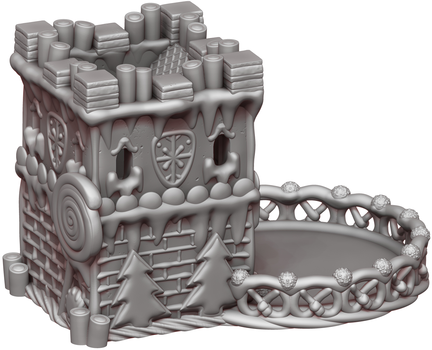Ars Moriendi - Mythic Dice Tower - Gingerbread - DnD/TTRPG/Roleplaying/Wargames - Helios3DPrinting