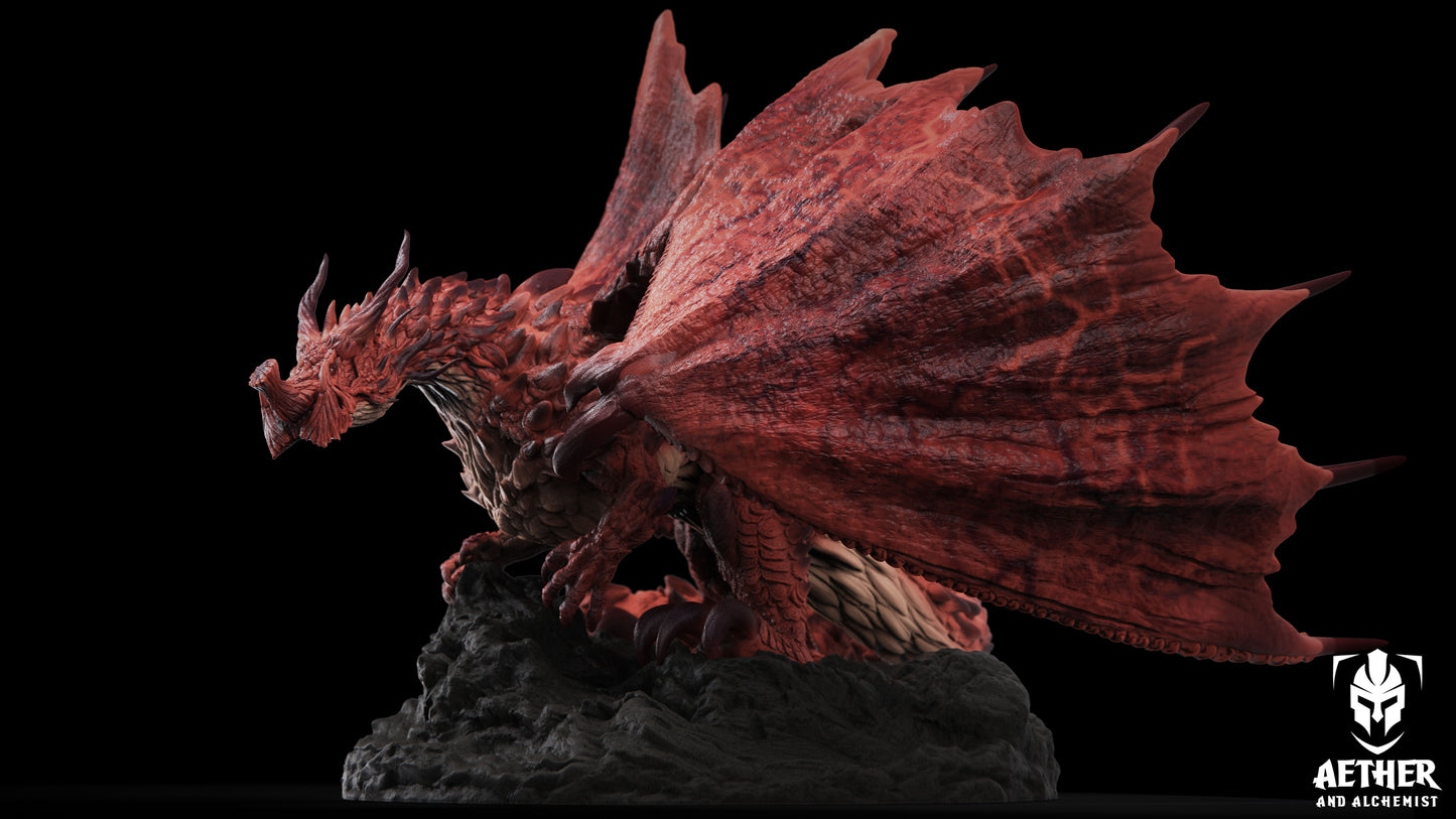 Aether & Alchemist - Ancient Magma Dragon - DnD/TTRPG Figure/Miniature - Helios3DPrinting