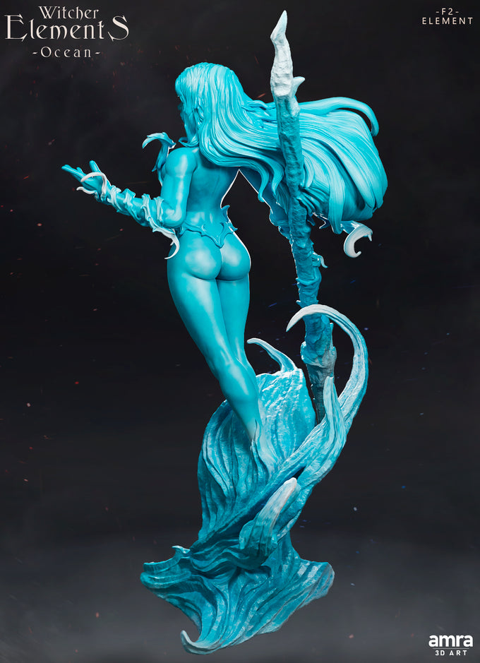 Amra 3D Art - Witcher Elements - Ocean #2 - 80mm Pin Up/Figure/Model/Diorama - Helios3DPrinting