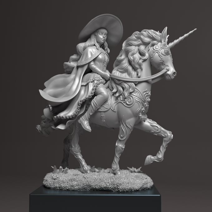 Nocturna - Mighty Unicorn - 75mm Pin Up/Figure/Model/Diorama