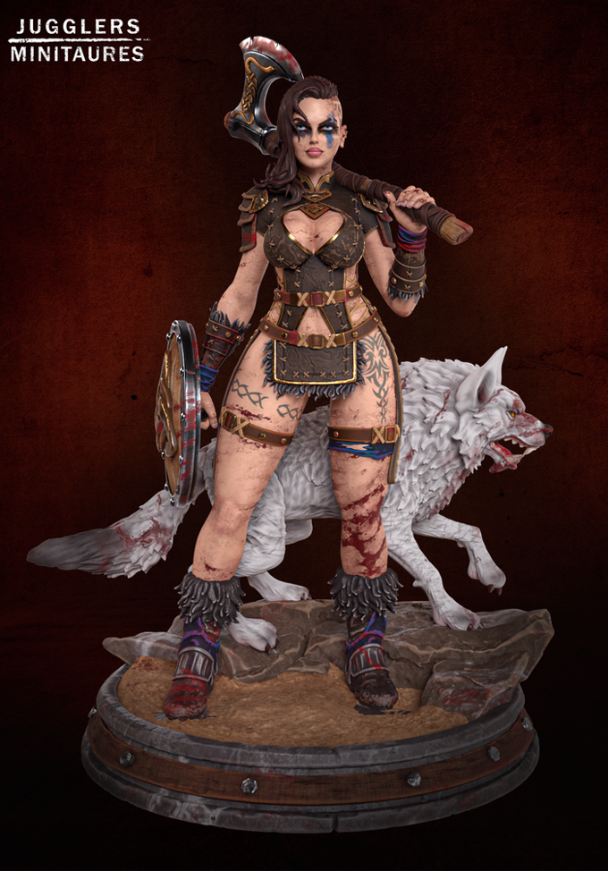 Jugglers Miniatures - Runa Wildfire - 75mm Pin Up/Figure/Model/Diorama