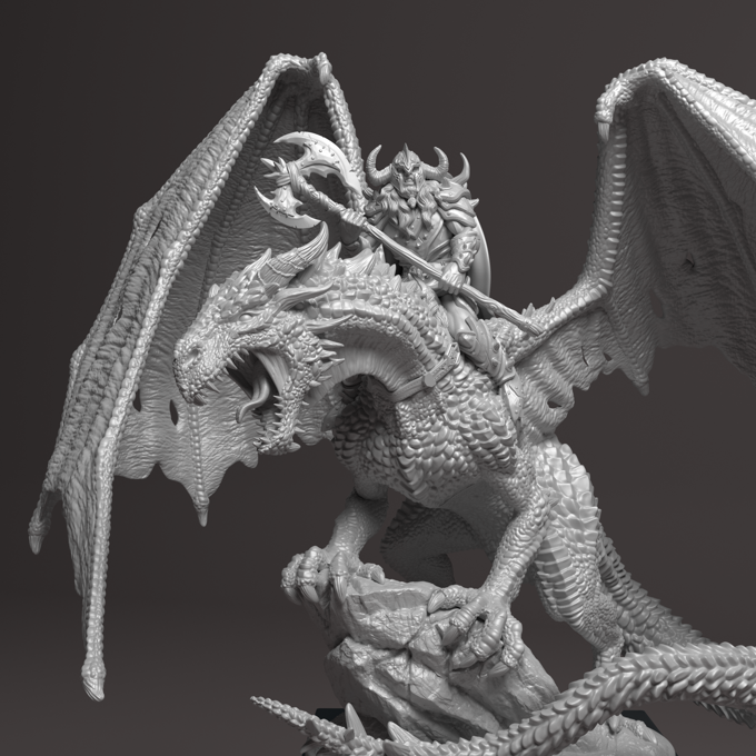 Nocturna - Drakor the Dragonrider - 75mm Pin Up/Figure/Model/Diorama