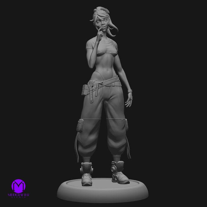 Mindcrafter Studio - Milo, Cyberpunk Mechanic - 75mm Pin Up/Figure/Model/Diorama