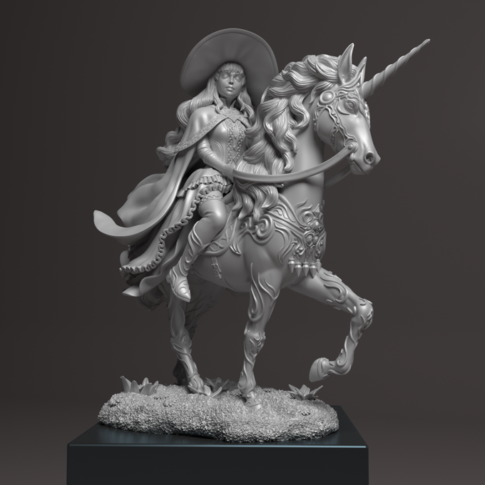Nocturna - Mighty Unicorn - 75mm Pin Up/Figure/Model/Diorama