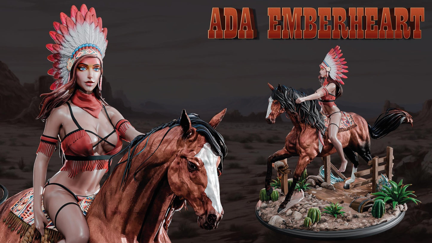 AMCM Studios - Ada Emberheart on Horseback - 32/75mm Pin Up/Figure/Model/Diorama - Helios3DPrinting