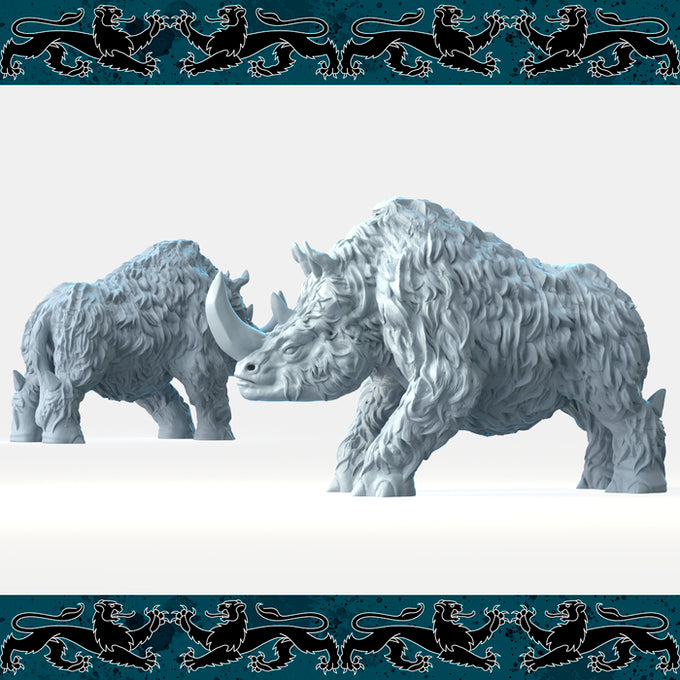 Brayan Nafarrate - Bestiary #2 - Woolly Rhino - DnD/TTRPG Figure/Miniature