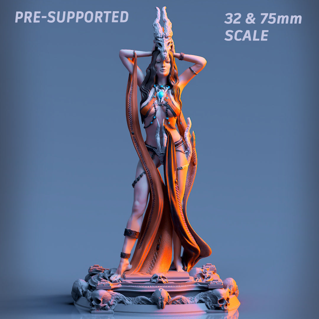 Printomancer - Boneflesh Necromancer - 32/75mm Pin Up/Figure/Model/Diorama