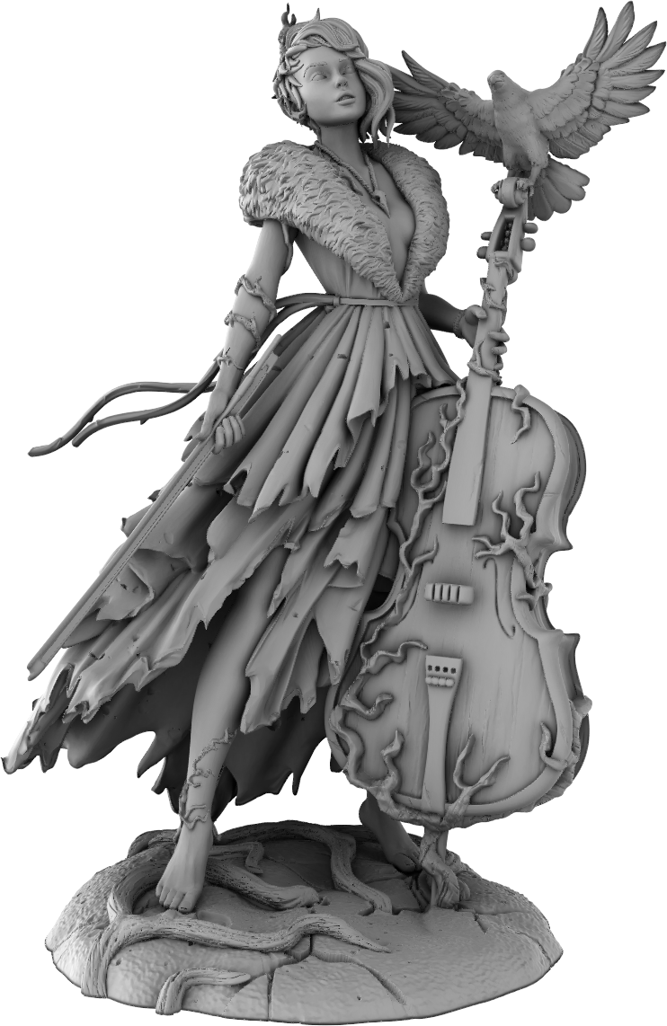 Amra 3D Art - Seasons - Winter - 75mm Pin Up/Figure/Model/Diorama - Helios3DPrinting