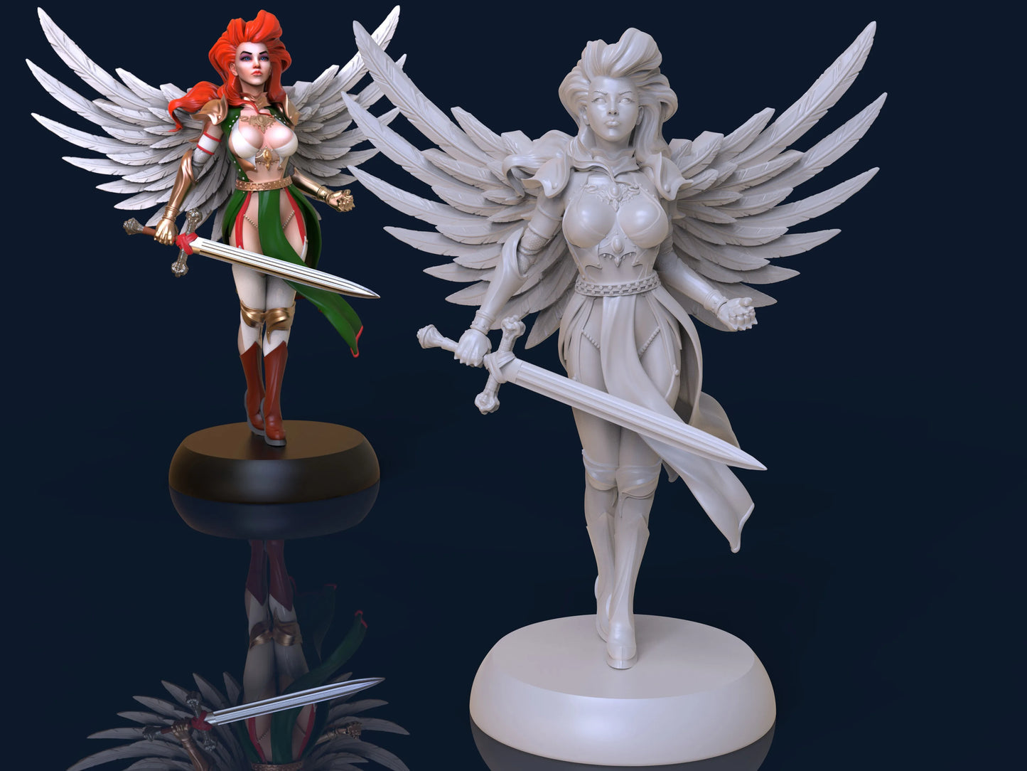 HoldMyMiniatures - Aasimar Paladin - 75mm Pin Up/Figure/Model/Diorama